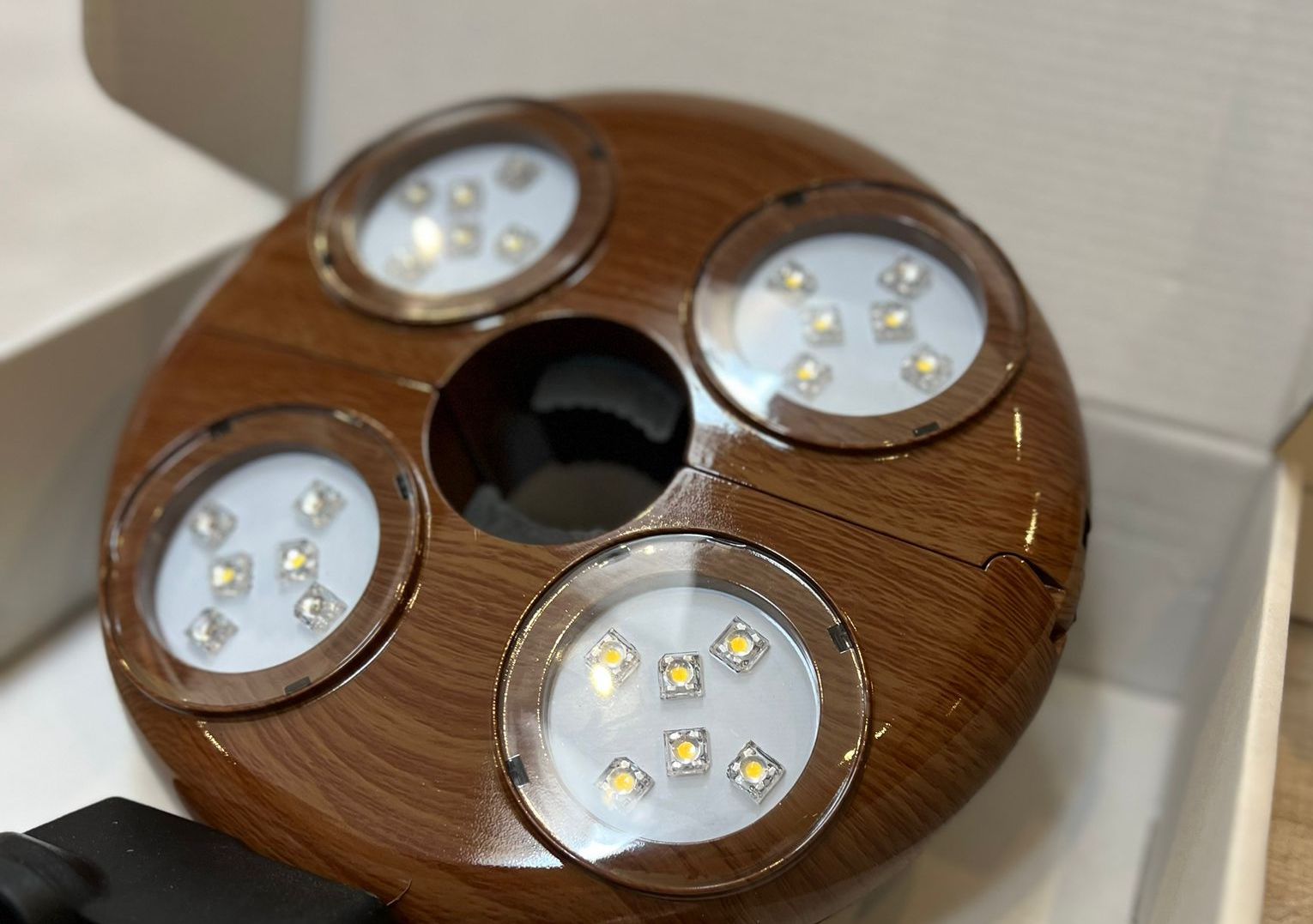 Power & Light - image of some LED Pole lights that fit around the central pole of your bell tent. Lotus Belle